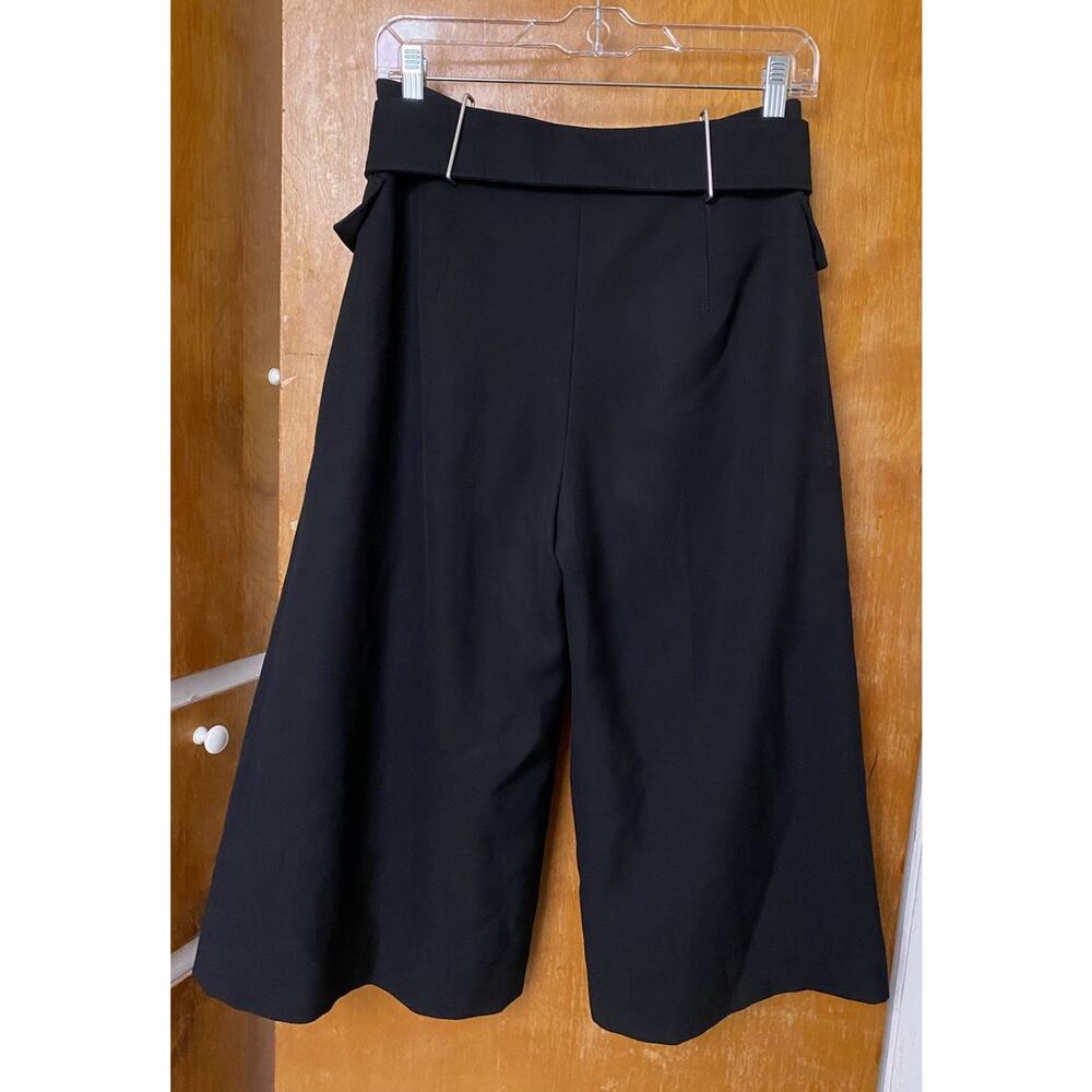 Acne Studios INEZ Wool Pleated Wide Leg Cropped Culotte Pant PSS17 Black Sz 36 - Picture 5 of 14